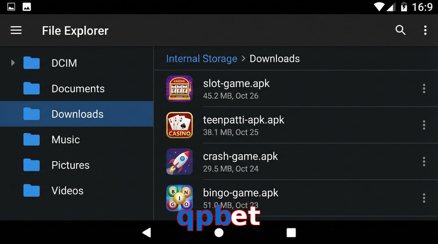Main screen of Qpbet gameapk page for PK players