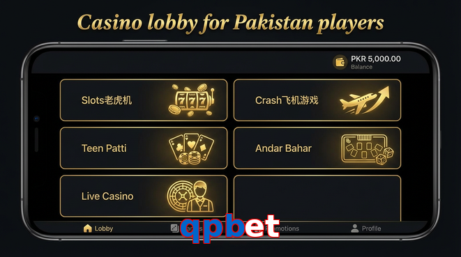 Lobby view of Qpbet for Pakistan users
